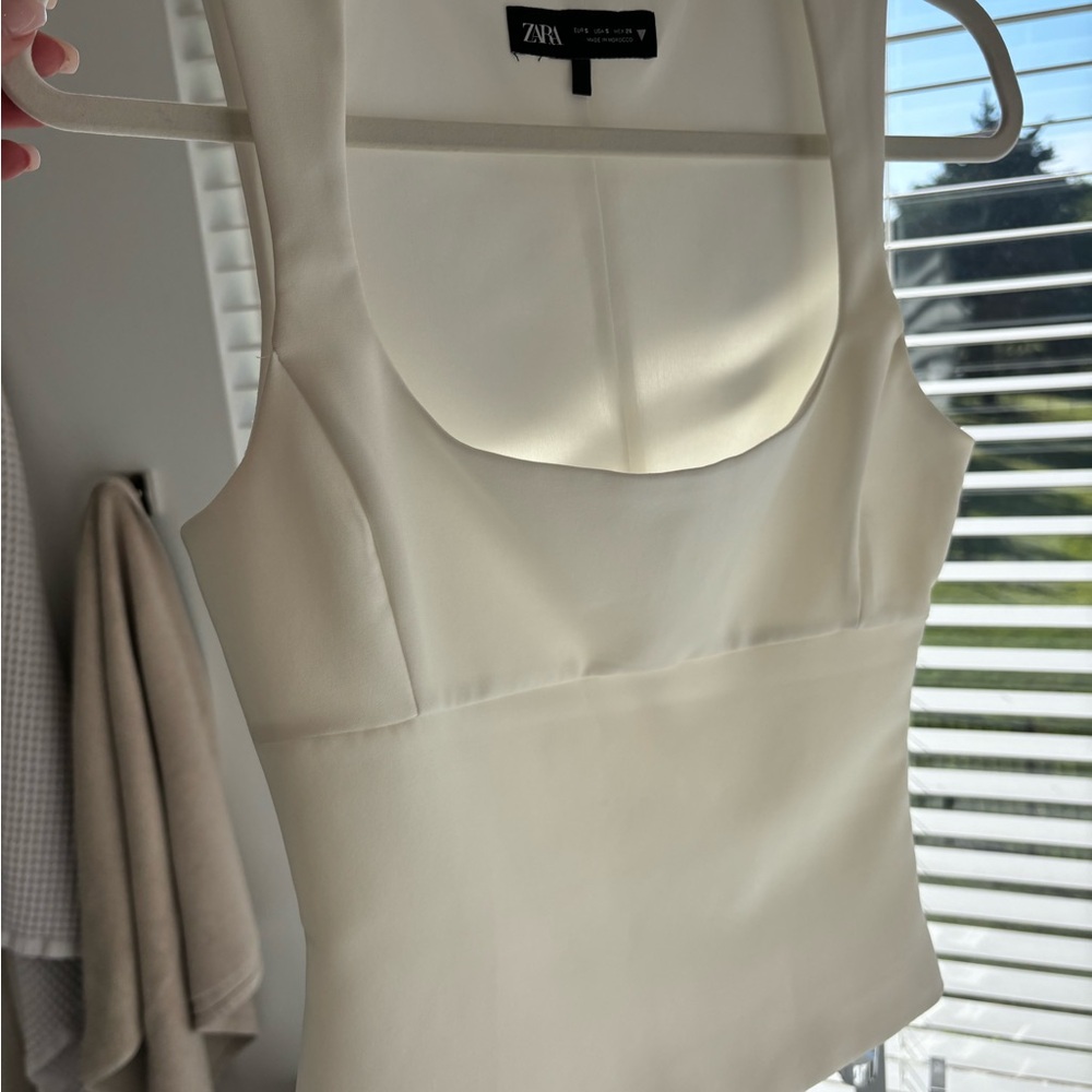 Zara White Sleeveless Dress